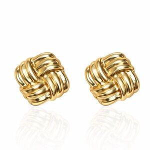 ⚜️ Casual Gold Knot Stud Earrings - Women's Jewelry